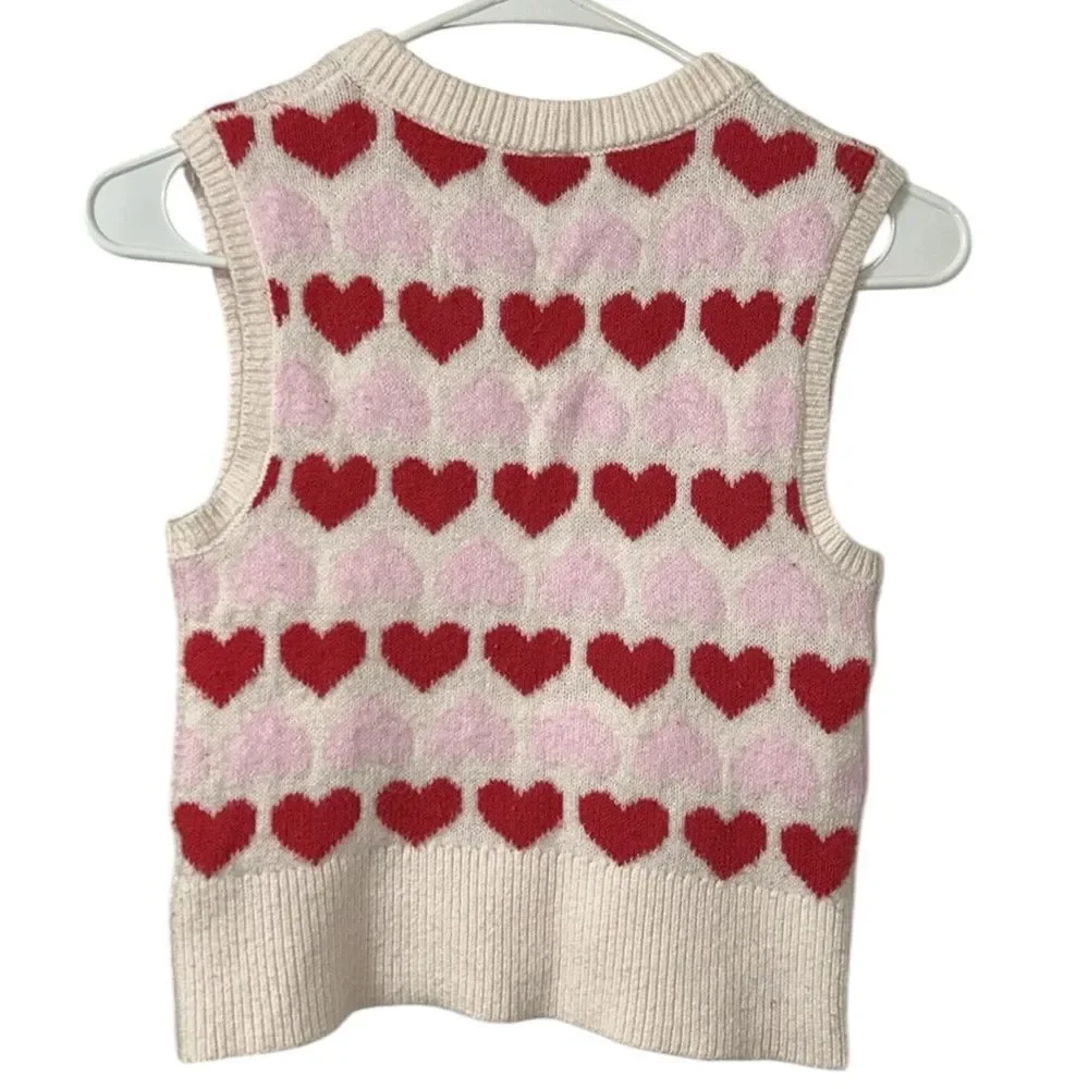 Old Navy Red & White Heart Vest(Size L 10-12yrs)